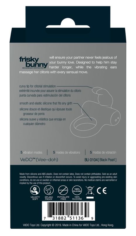 VeDO Frisky Bunny penisring med vibrasjon for par