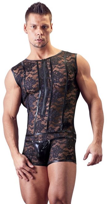 Hovedbilde Body i svart blonde og wetlook for menn fra ...